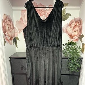 Black Velvet Jumpsuit - 3X - Ava & Viv